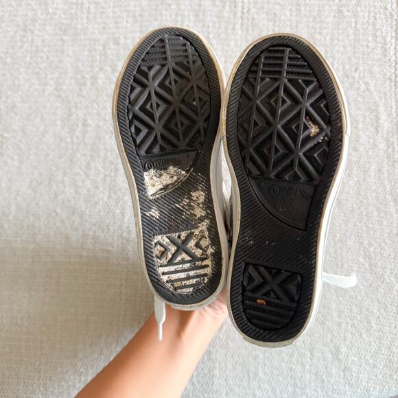 Converse Silver All Star Brea High Top Velcro Strap Sneakers Youth 12 - Picture 8 of 10